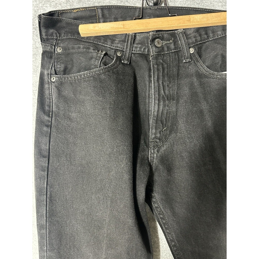 Levi's 505 Regular Fit Jeans Mens 34x30 Black Gray Denim Straight Leg Red Tab